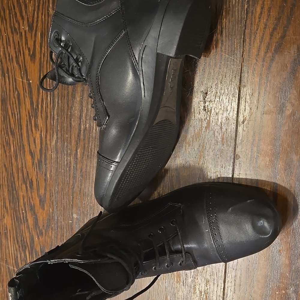 Women's Black Leather English riding Boots Size 8